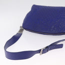 Gianni Versace Shoulder Bag Leather Blue Silver Auth bs37784A-7