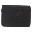 CHANEL Matelasse Chain Shoulder Bag Lamb Skin Black Gold Tone CC Auth bs37785-3