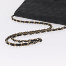CHANEL Matelasse Chain Shoulder Bag Lamb Skin Black Gold Tone CC Auth bs37785-7