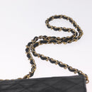 CHANEL Matelasse Chain Shoulder Bag Lamb Skin Black Gold Tone CC Auth bs37785-8