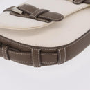 LOEWE Shoulder Bag Canvas White Silver Auth bs37789A-11
