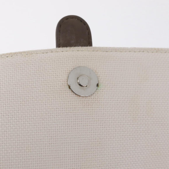 LOEWE Shoulder Bag Canvas White Silver Auth bs37789A