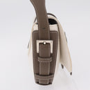 LOEWE Shoulder Bag Canvas White Silver Auth bs37789A-6