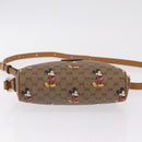 GUCCI x Disney MicroGG Mickey Mouse Shoulder Bag PVC Beige Gold Auth bs37790-11