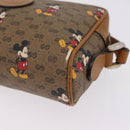 GUCCI x Disney MicroGG Mickey Mouse Shoulder Bag PVC Beige Gold Auth bs37790-13