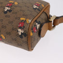 GUCCI x Disney MicroGG Mickey Mouse Shoulder Bag PVC Beige Gold Auth bs37790-15