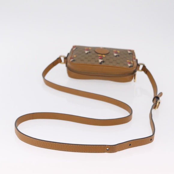 GUCCI x Disney MicroGG Mickey Mouse Shoulder Bag PVC Beige Gold Auth bs37790