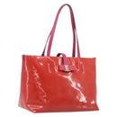 Salvatore Ferragamo Vala Tote Bag Patent Pink Gold Tone Auth bs37792-1
