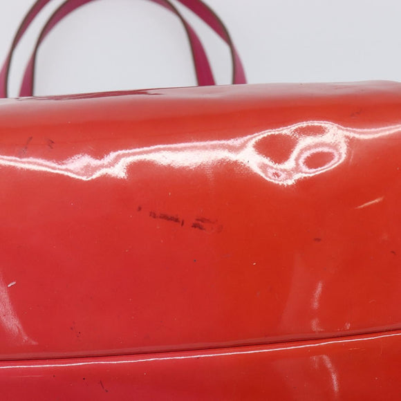 Salvatore Ferragamo Vala Tote Bag Patent Pink Gold Tone Auth bs37792