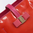 Salvatore Ferragamo Vala Tote Bag Patent Pink Gold Tone Auth bs37792-16