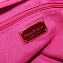 Salvatore Ferragamo Vala Tote Bag Patent Pink Gold Tone Auth bs37792-20