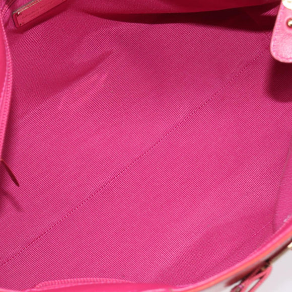 Salvatore Ferragamo Vala Tote Bag Patent Pink Gold Tone Auth bs37792