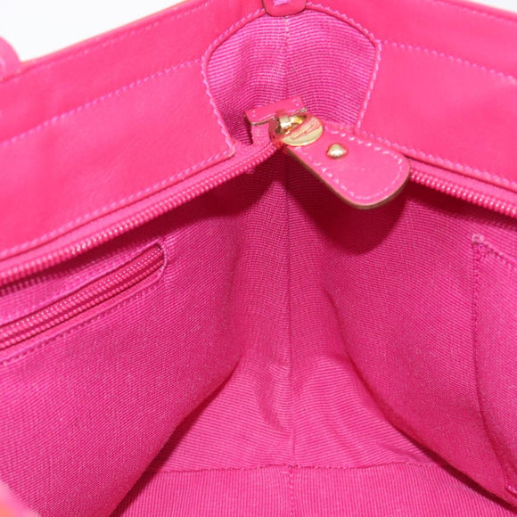 Salvatore Ferragamo Vala Tote Bag Patent Pink Gold Tone Auth bs37792