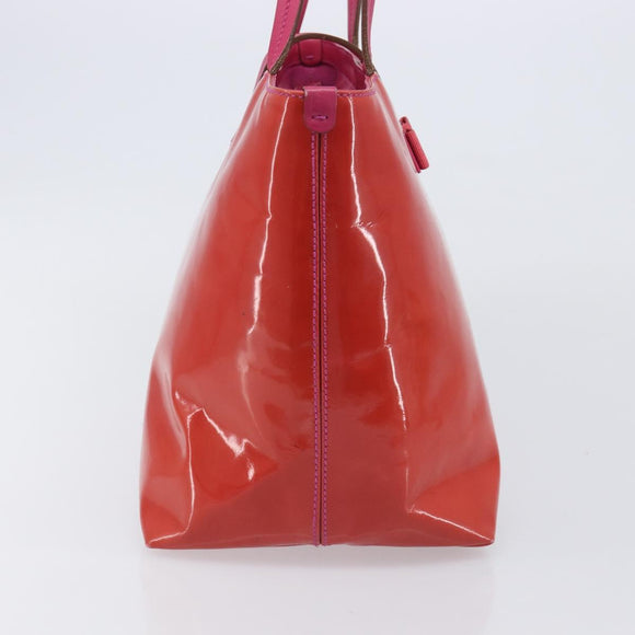 Salvatore Ferragamo Vala Tote Bag Patent Pink Gold Tone Auth bs37792