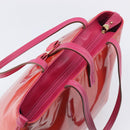 Salvatore Ferragamo Vala Tote Bag Patent Pink Gold Tone Auth bs37792-7
