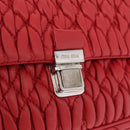 Miu Miu Matelasse Chain Shoulder Bag Leather Red Silver Auth bs37793A-17