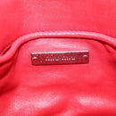 Miu Miu Matelasse Chain Shoulder Bag Leather Red Silver Auth bs37793A-22