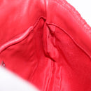 Miu Miu Matelasse Chain Shoulder Bag Leather Red Silver Auth bs37793A-24