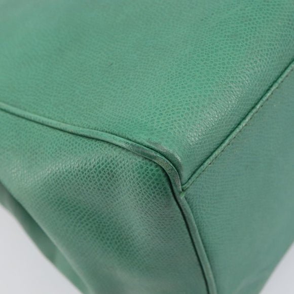 CELINE Shoulder Bag Leather Green Gold Tone Auth bs37794