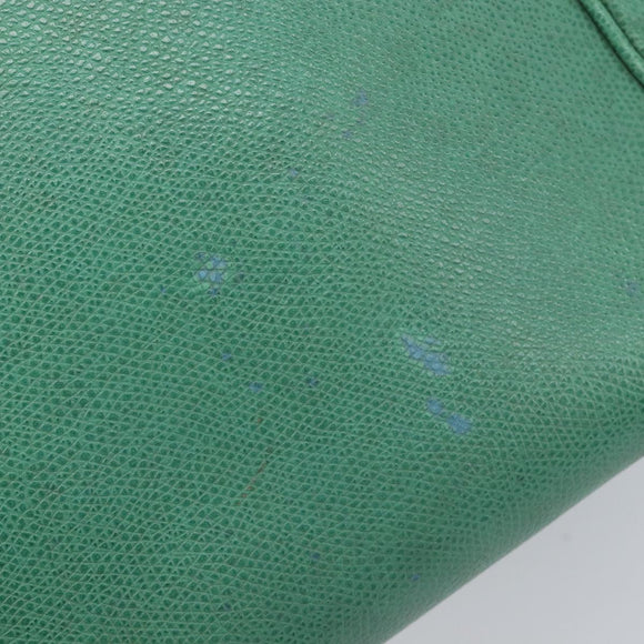 CELINE Shoulder Bag Leather Green Gold Tone Auth bs37794