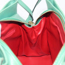 CELINE Shoulder Bag Leather Green Gold Tone Auth bs37794-20