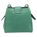 CELINE Shoulder Bag Leather Green Gold Tone Auth bs37794-3