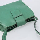 CELINE Shoulder Bag Leather Green Gold Tone Auth bs37794-6