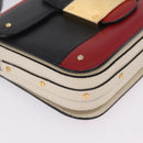 Valentino Shoulder Bag Leather Black Gold Tone Auth bs37798-12