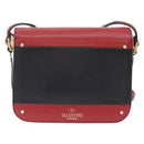 Valentino Shoulder Bag Leather Black Gold Tone Auth bs37798-3