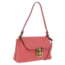 Chloe Elsie Shoulder Bag Leather Pink Gold Tone Auth bs37800-1