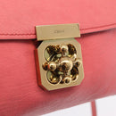 Chloe Elsie Shoulder Bag Leather Pink Gold Tone Auth bs37800-18