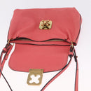 Chloe Elsie Shoulder Bag Leather Pink Gold Tone Auth bs37800-19