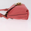 Chloe Elsie Shoulder Bag Leather Pink Gold Tone Auth bs37800-5