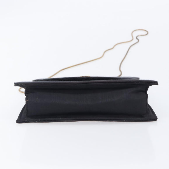 Christian Dior Shoulder Bag Nylon Black Gold Tone Auth bs37802