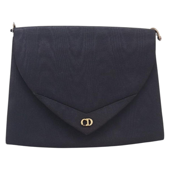 Christian Dior Shoulder Bag Nylon Black Gold Tone Auth bs37802