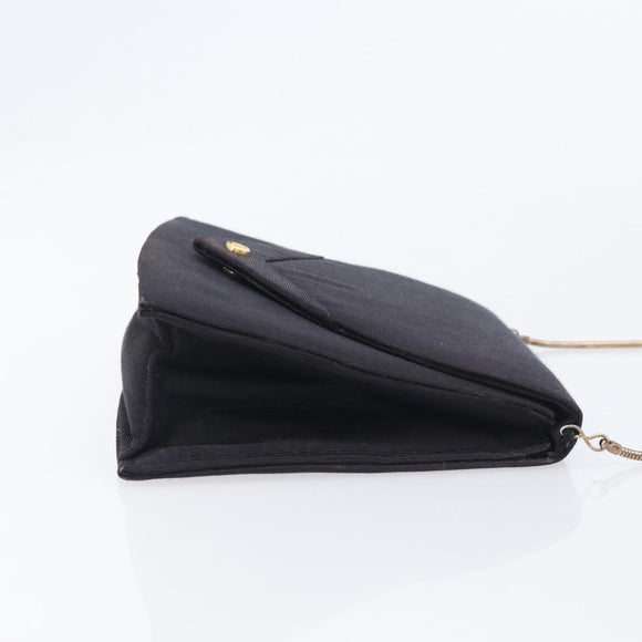 Christian Dior Shoulder Bag Nylon Black Gold Tone Auth bs37802