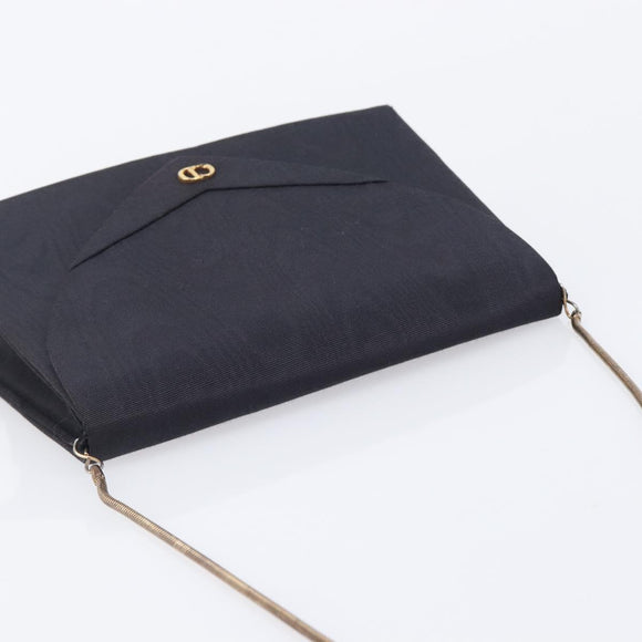 Christian Dior Shoulder Bag Nylon Black Gold Tone Auth bs37802