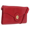 Christian Dior Shoulder Bag Leather Red Gold Tone Auth bs37803-1
