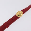 Christian Dior Shoulder Bag Leather Red Gold Tone Auth bs37803-11