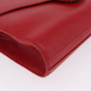 Christian Dior Shoulder Bag Leather Red Gold Tone Auth bs37803-13