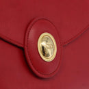 Christian Dior Shoulder Bag Leather Red Gold Tone Auth bs37803-17