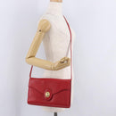 Christian Dior Shoulder Bag Leather Red Gold Tone Auth bs37803-28
