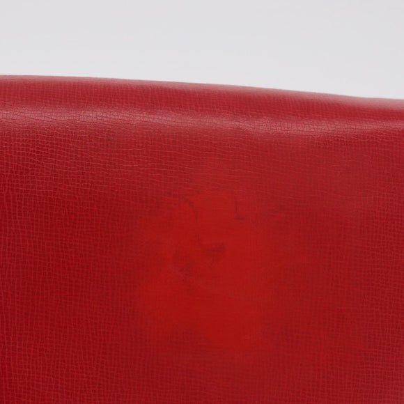 Christian Dior Shoulder Bag Leather Red Gold Tone Auth bs37803