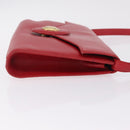 Christian Dior Shoulder Bag Leather Red Gold Tone Auth bs37803-5