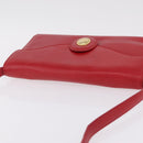 Christian Dior Shoulder Bag Leather Red Gold Tone Auth bs37803-7