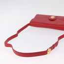 Christian Dior Shoulder Bag Leather Red Gold Tone Auth bs37803-8