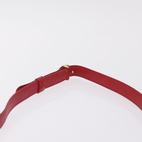 Christian Dior Shoulder Bag Leather Red Gold Tone Auth bs37803