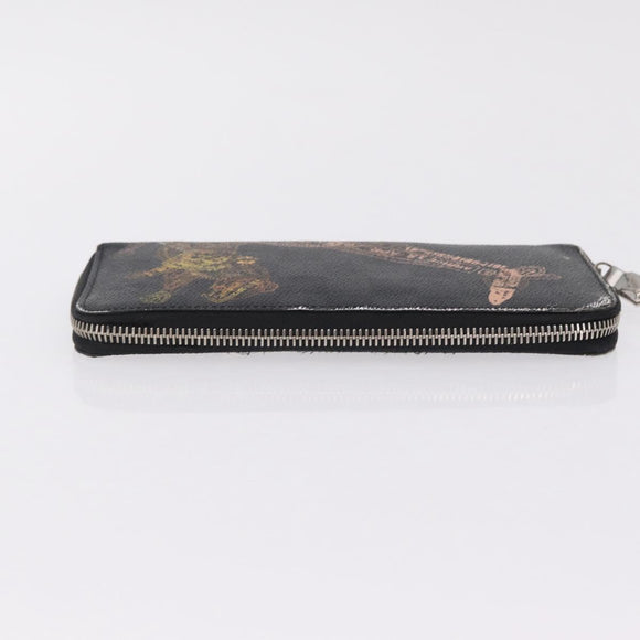 LOUIS VUITTON Taigarama Damier Graphite Zippy Wallet Vertical 2 Set Auth bs37804
