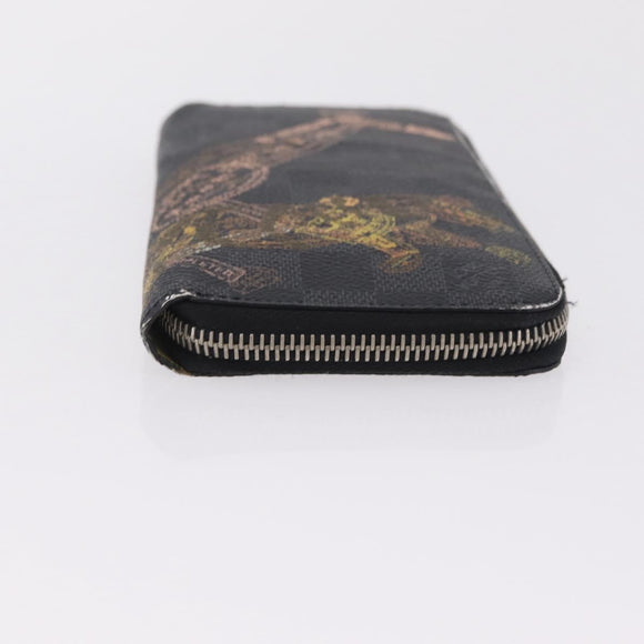 LOUIS VUITTON Taigarama Damier Graphite Zippy Wallet Vertical 2 Set Auth bs37804