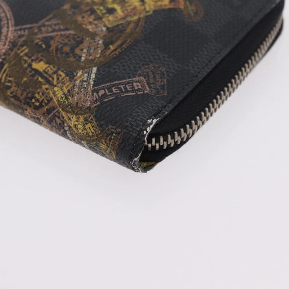 LOUIS VUITTON Taigarama Damier Graphite Zippy Wallet Vertical 2 Set Auth bs37804